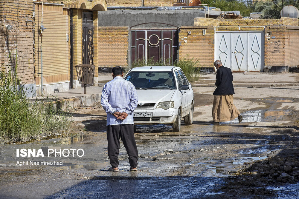 مشکلات کوی "بهروز" خرمشهر پس از بارندگی