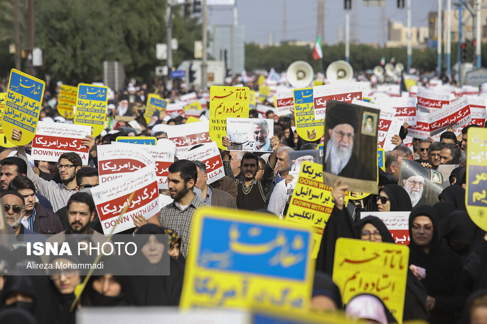 راهپیمایی مردم اهواز در پی شهادت سردار سپهبد شهید قاسم سلیمانی