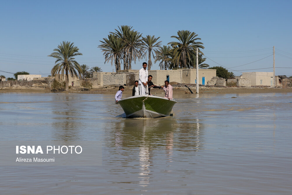 خسارت وارده به مناطق سیل زده «دشتیاری» در استان سیستان و بلوچستان