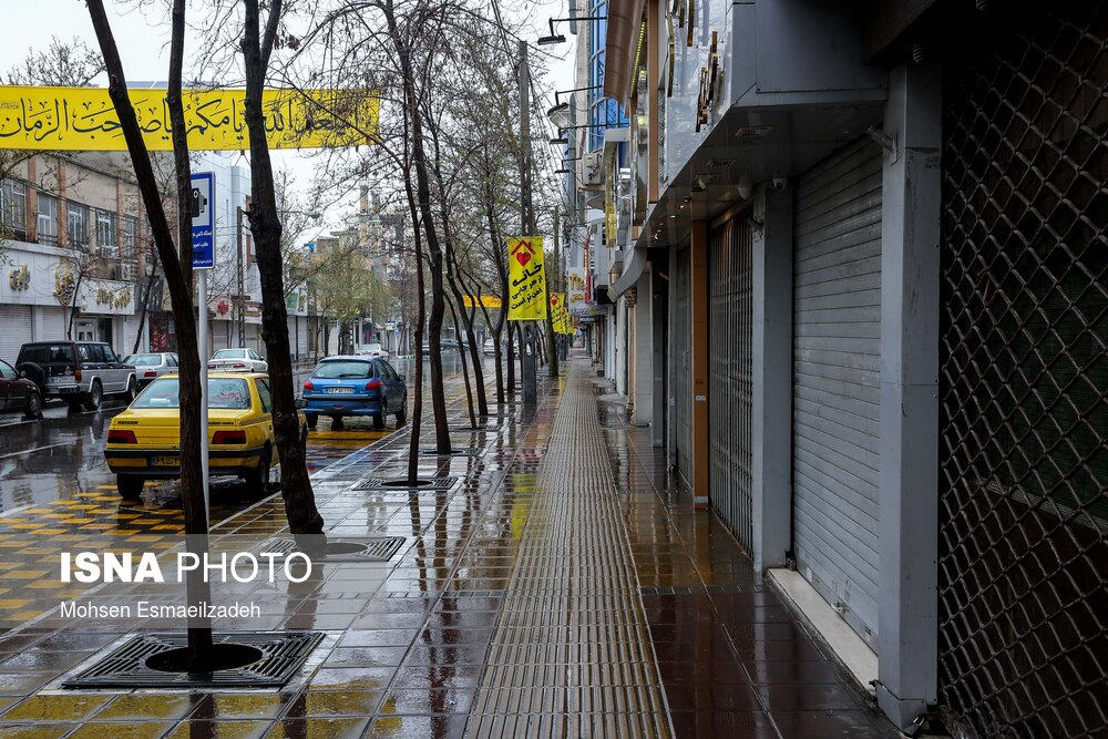 تعطیلی بازارهای مشهد در پی شیوع کرونا ـ خیابان راهنمایی