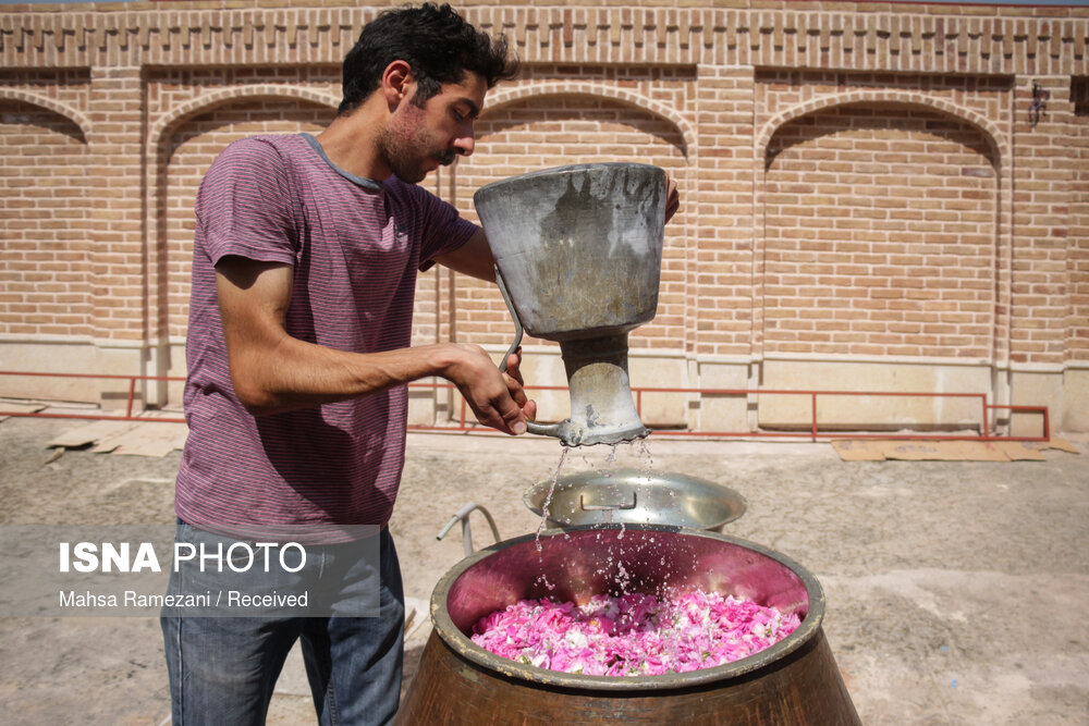 هومن میررحیمی یکی از معدود افرادی‌ست که گلاب‌گیری در خانواده‌ی آنها همچنان بعد از ۴ نسل هنوز به شیوه سنتی و با ابزار سنتی ادامه دارد.