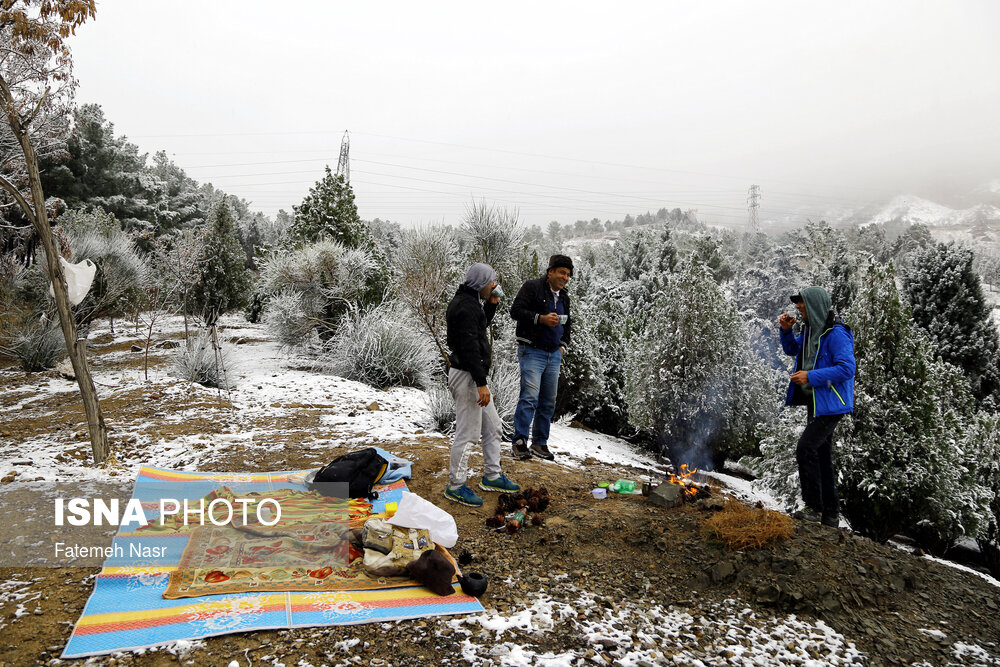 بارش اولین برف زمستانی در اصفهان