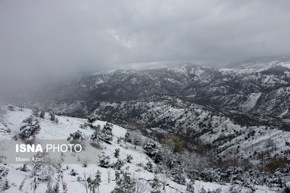 بارش برف در گیلان؛ روستای «تابستان نشین»