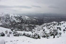 بارش برف در گیلان؛ روستای «تابستان نشین»