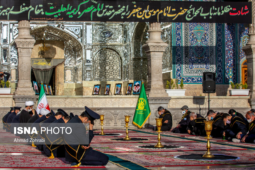 آیین خطبه خوانی خادمان حرم کریمه اهل بیت(ع) در روز شهادت امام کاظم(ع)