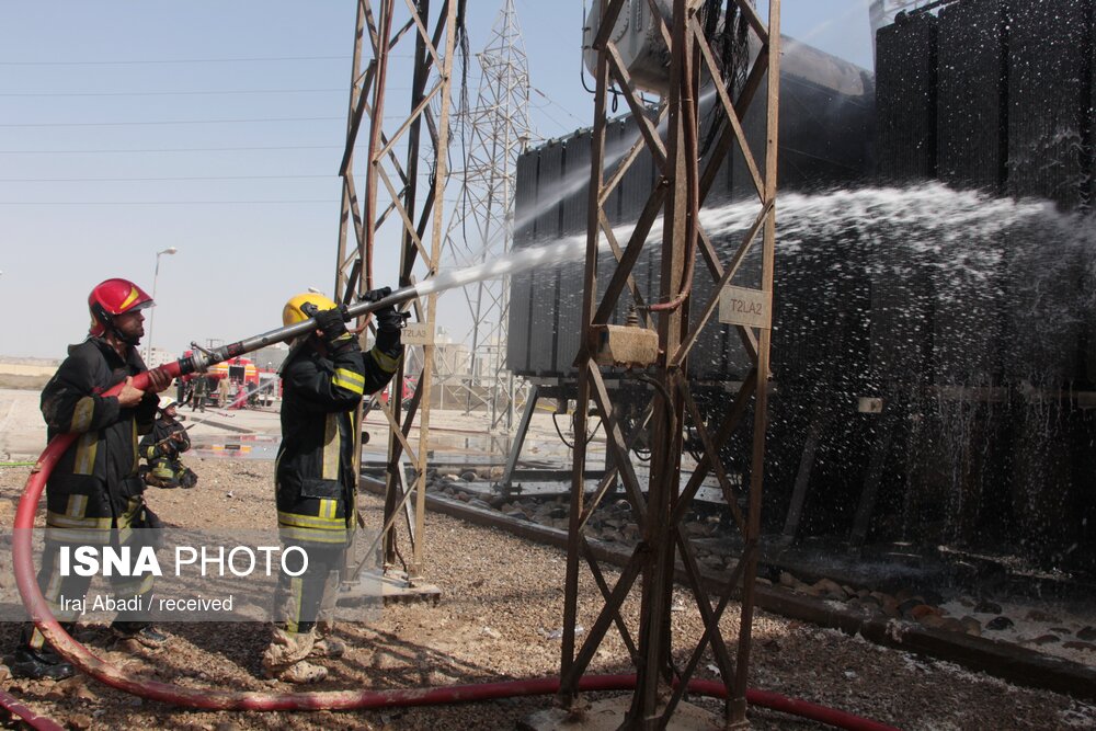 آتش سوزی پست برق در بندرعباس