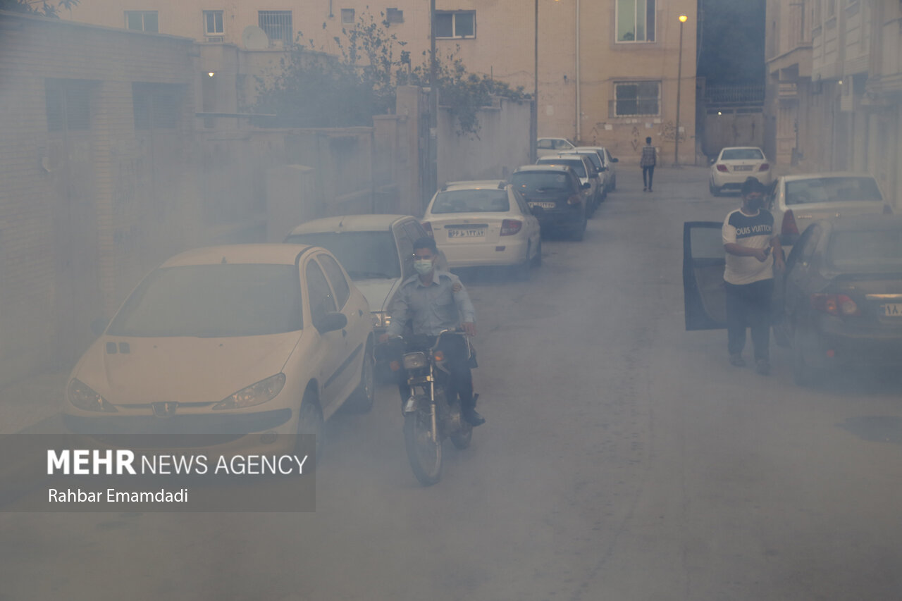 آغاز عملیات مه‌ پاشی علیه آئدس در کانون های مشاهده شده شهر بندرعباس
