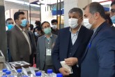 رئیس سازمان انرژی اتمی از غرفه وزارت دفاع بازدید کرد