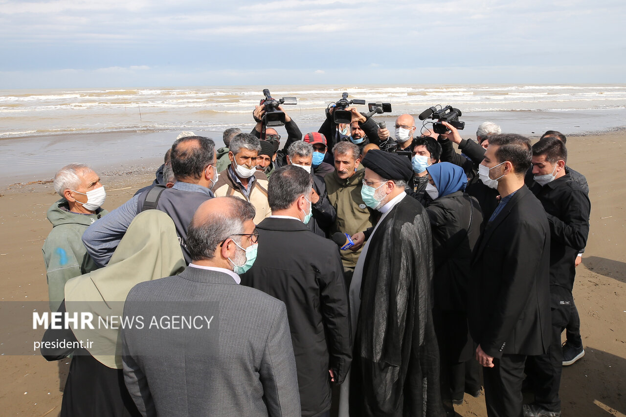 بازدید رئیس جمهور از سواحل آزادسازی شده استان مازندران