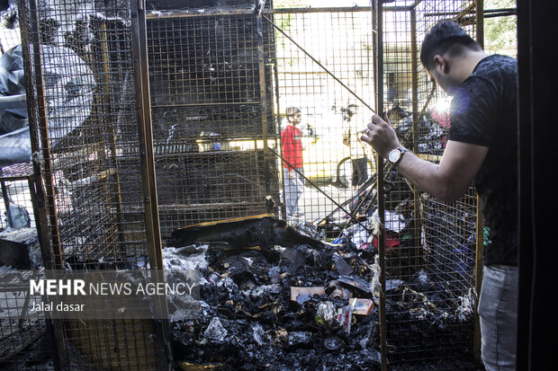 آتش سوزی در بازارچه تاناکورای سنندج