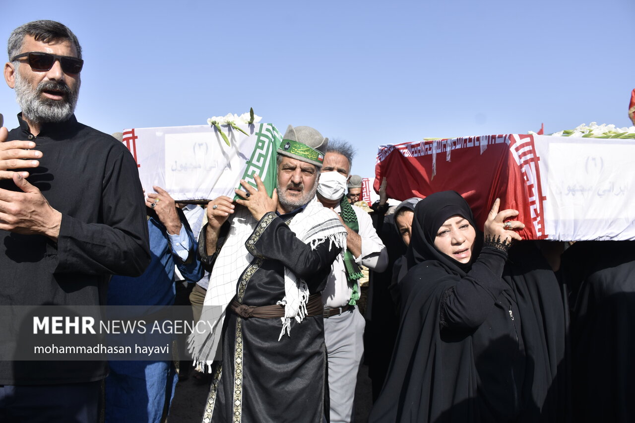 بازگشت پیکر مطهر ۳۵ شهید دوران دفاع مقدس از طریق مرز شلمچه