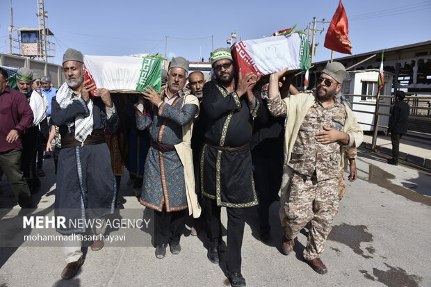 بازگشت پیکر مطهر ۳۵ شهید دوران دفاع مقدس از طریق مرز شلمچه