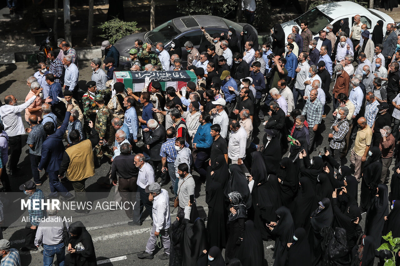 مراسم تشییع پیکر کونیکو یامامورا (سبا بابایی) تنها مادر شهید ژاپنی دفاع مقدس صبح روز یکشنبه ۱۲ تیرماه ۱۴۰۱ در مسجد انصار الحسین منطقه نیرو هوایی تهران برگزار و به سمت بهشت زهرا بدرقه شد