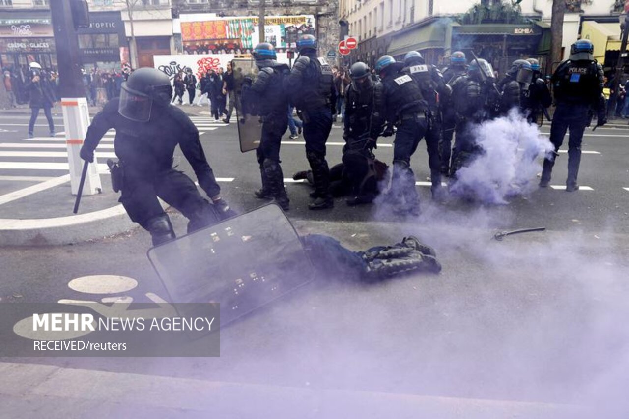 درگیری پلیس فرانسه با مردم