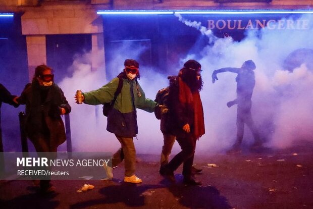 درگیری پلیس فرانسه با مردم