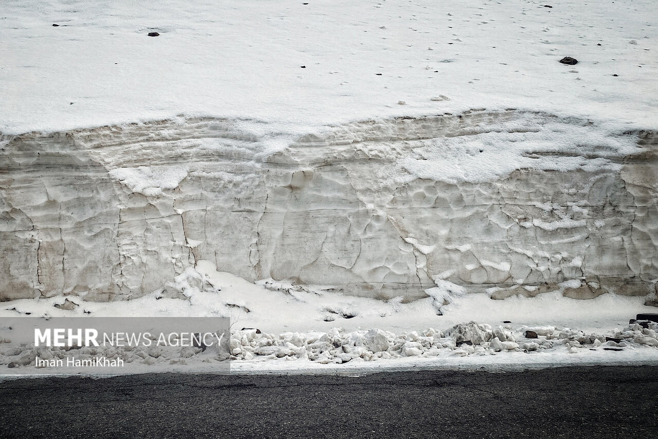 بارش برف بهاری در تاریک دره ی همدان