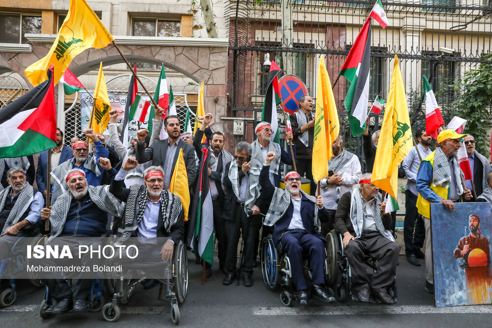 تجمع اعتراضی تشکل‌های ایثارگری در دفاع از مردم مظلوم فلسطین