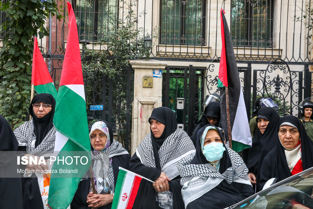تجمع اعتراضی تشکل‌های ایثارگری در دفاع از مردم مظلوم فلسطین