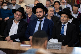 خاخام یهودا گرامی، خاخام ارشد جامعه یهودیان ایران در تجمع یهودیان تهران در محکومیت جنایات رژیم صهیونیستی و حمایت از مردم فلسطین