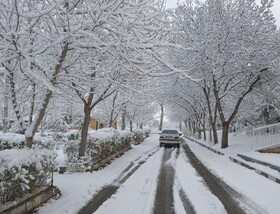 بارش اولین برف پاییزی در شهرستان اهر