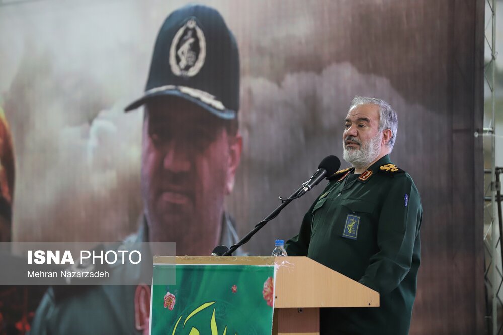 سردار فدوی جانشین فرمانده کل سپاه پاسداران انقلاب اسلامی در مجلس ترحیم استاندار فقید آذربایجان شرقی