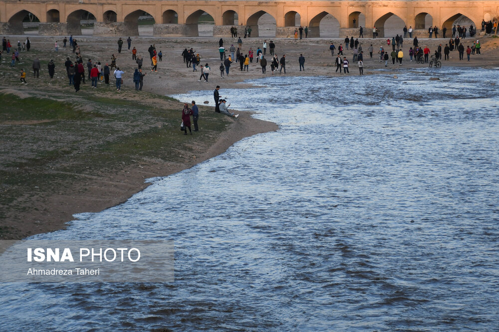 جاری شدن آب در محدوده پل تاریخی مارنان