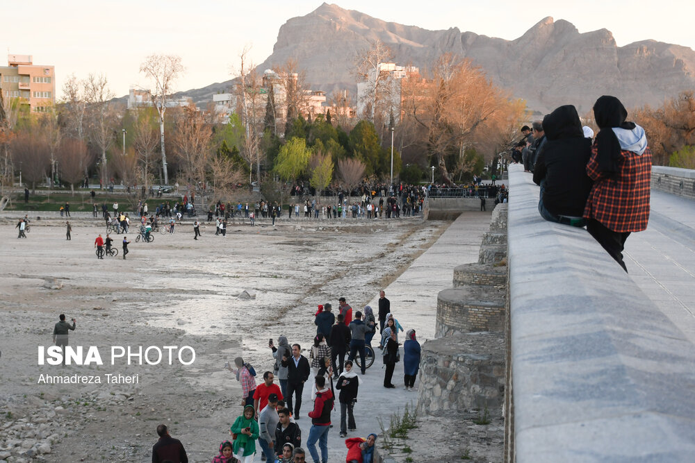 جاری شدن آب در محدوده پل تاریخی مارنان