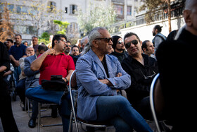 اصغر همت، بازیگر در مراسم تشییع پیکر رضا داودنژاد